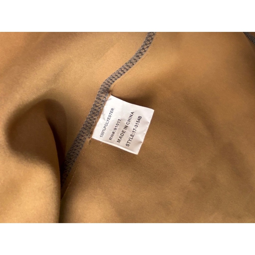 Solitaire Womens Floral Faux Suede Open Front Duster Cardigan Tan Mauve Medium‎ - Picture 9 of 13